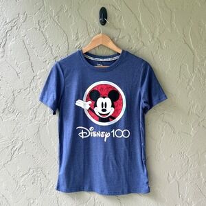 Disney 100 Years Girls Size 14/16 Heathered Blue Mickey Mouse T-Shirt Top NWOT